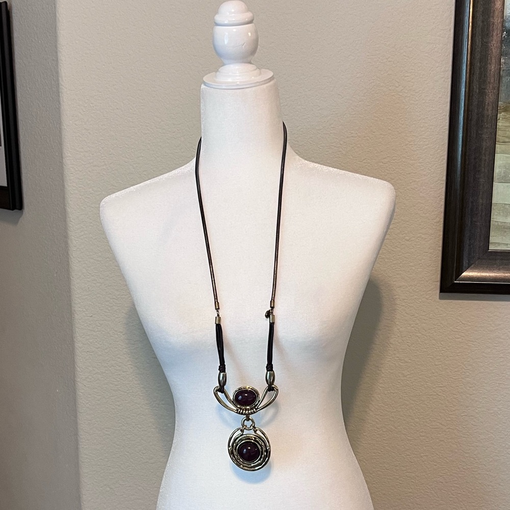 Adolpho Domingas Gold Pendant Statement Necklace 35$